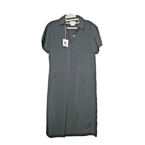DKNY‎ Women's Black Short-Sleeve Collared Button-Down Dress – Size P/XS – NWT